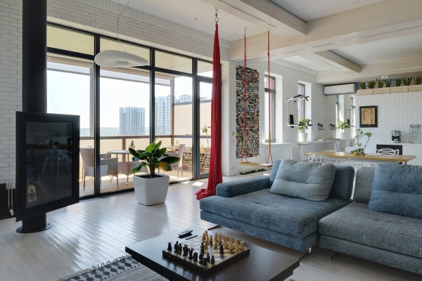 большая гостиная loft