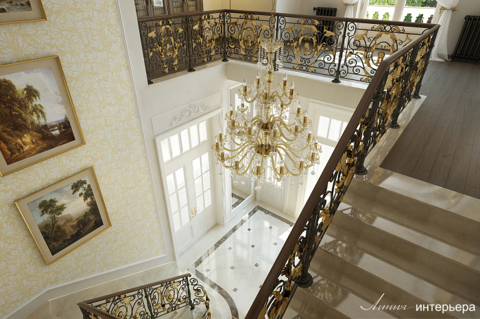 дизайн лестницы классика
